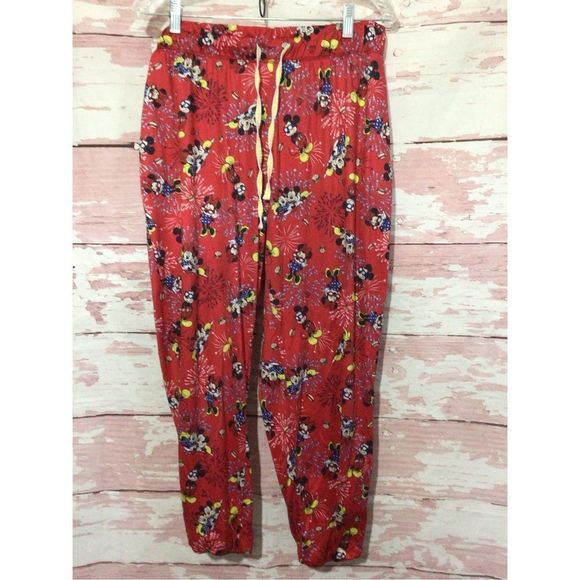Disney Minnie Mouse Lounge Pants Red Multi Size XL (16/18) Side Pockets! - Picture 15 of 15